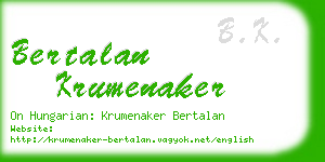 bertalan krumenaker business card